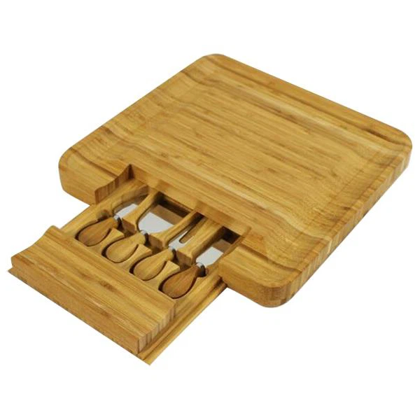 Bamboo Cheese Board & Utensils Gift Set