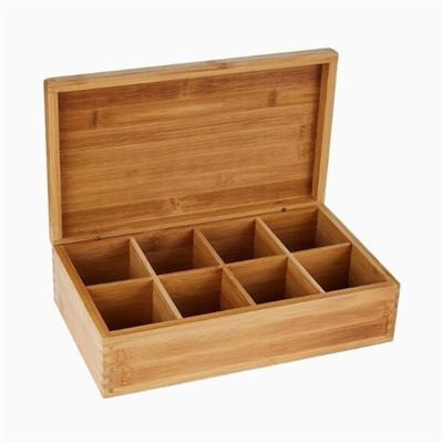 8개의 칸이 있는 대나무 차 상자